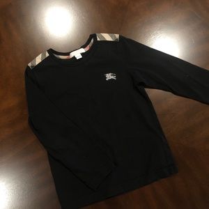 Burberry Kid’s Black Long-Sleeve Shirt